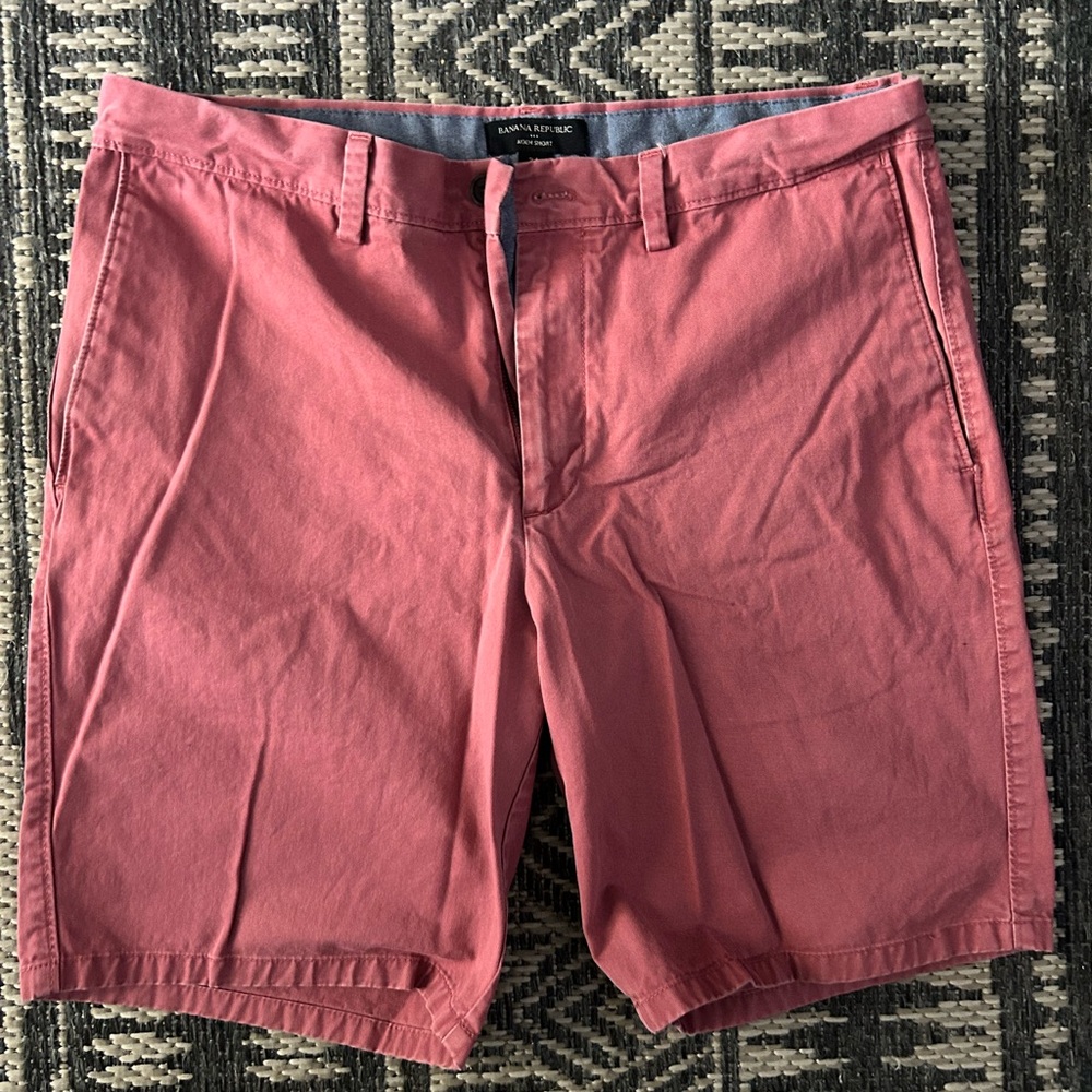Banana Republic Red Flat Front Chino Shorts